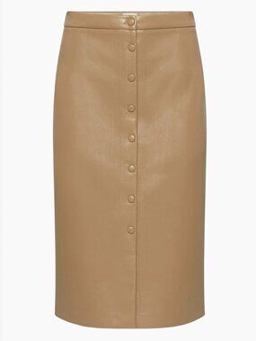 Aritzia Wilfred Manor Skirt Vegan Leather Pencil Skirt Constant Camel Size 2
